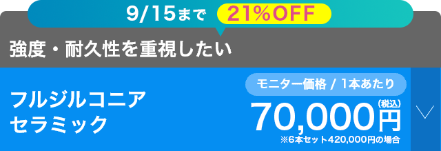 選べるメニュー：フルジルコニアセラミック